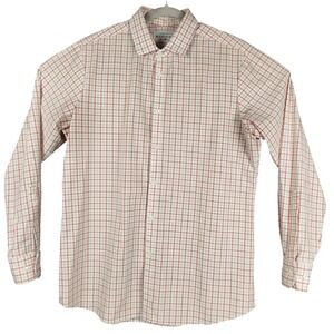 Mizzen Main Leeward White Red Grid Check Plaid Button Shirt Mens XL Made in USA